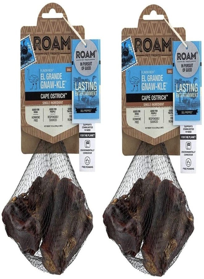 ROAM Pet Treats El Grande Gnaw-kle Bone، عبوة من قطعتين كبيرتين، تدوم طويلاً، مكونة من عنصر واحد، مخصصة لمضغ الكلاب (066065)